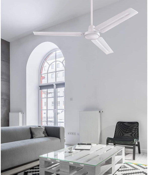 56 in. Industrial Style Ceiling Fans, Brushed Nickel Ceiling Fan-25-ErisView