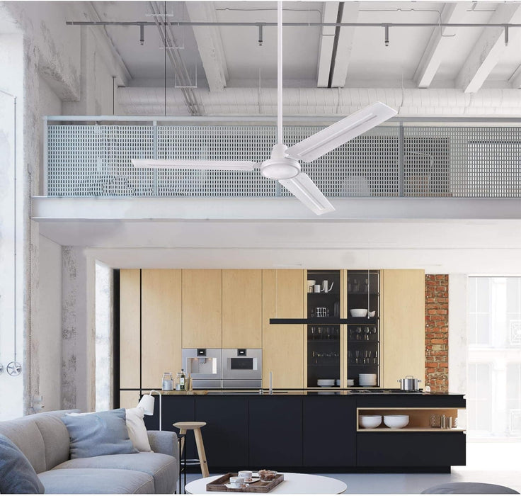 56 in. Industrial Style Ceiling Fans, Brushed Nickel Ceiling Fan-26-ErisView