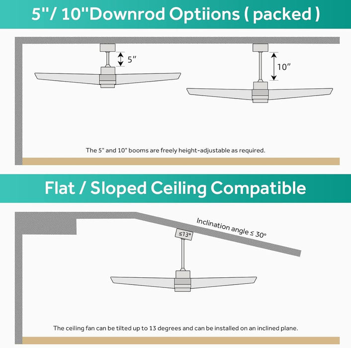 56 in. Large Remote Control Ceiling Fan with Light, Dimmable Reversible Modern Farmhouse Light Wood Ceiling Fan for Kitchen Bedroom Dining Living Room-8-ErisView