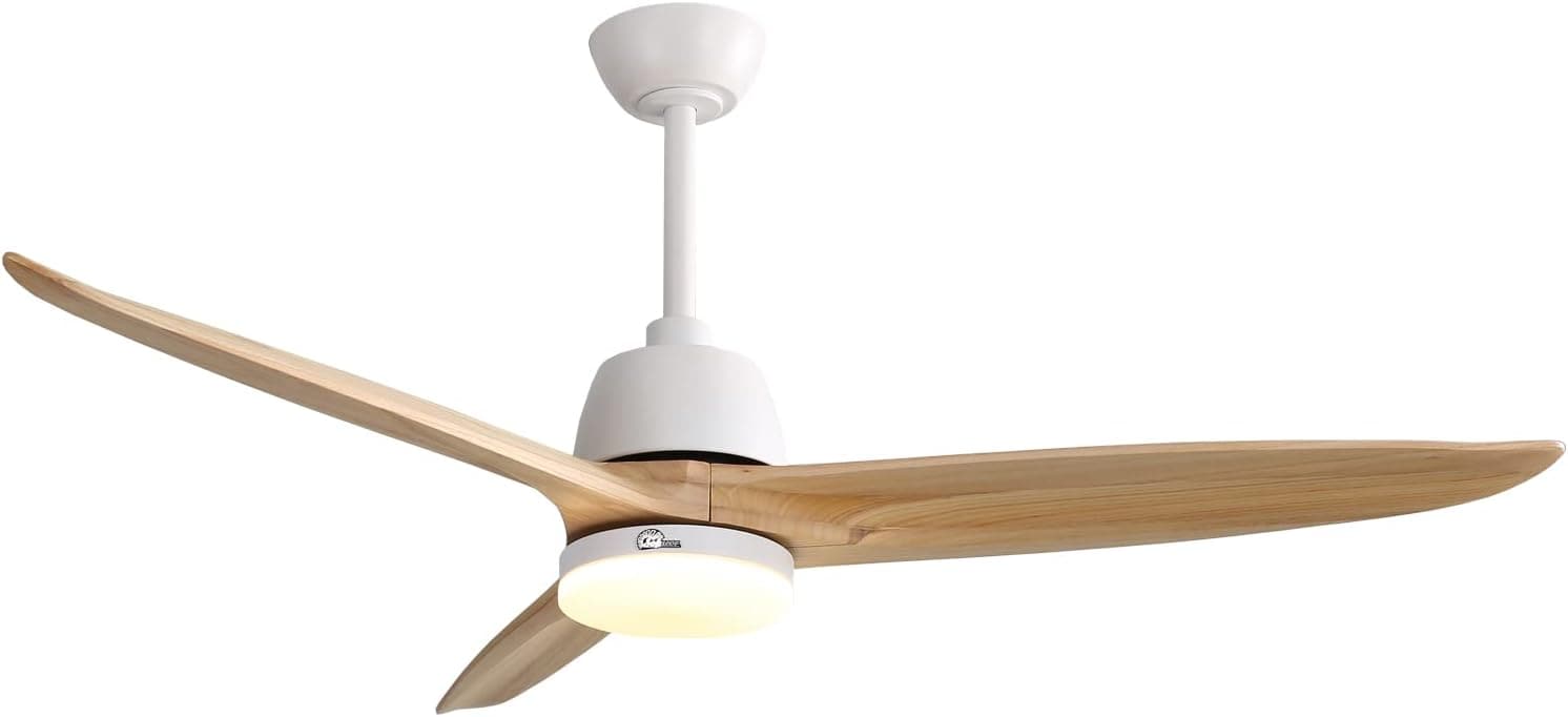 56 in. Large Remote Control Ceiling Fan with Light, Dimmable Reversible Modern Farmhouse Light Wood Ceiling Fan for Kitchen Bedroom Dining Living Room-9-ErisView