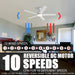 56 in. Modern Smart Ceiling Fan with Light, White Silent Low Profile Reversible Ceiling Fan, Compatible with Alexa, Siri, Google Smart APP-4-ErisView
