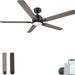 56 in. Modern Smart Ceiling Fan with Light, White Silent Low Profile Reversible Ceiling Fan, Compatible with Alexa, Siri, Google Smart APP-7-ErisView