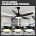56 in. Outdoor Ceiling Fan with Light, Remote Control Fan, Reversible Dimmable LED Quiet Ceiling Fans for Living Room Bedroom, Black Outdoor Ceiling Fan-3-ErisView