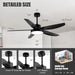 56 in. Outdoor Ceiling Fan with Light, Remote Control Fan, Reversible Dimmable LED Quiet Ceiling Fans for Living Room Bedroom, Black Outdoor Ceiling Fan-6-ErisView