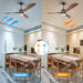 56 in. Outdoor Ceiling Fans with Light Remote, Outdoor Wood Ceiling Fan for Patio, Indoor Living Room Bedroom, Black Outdoor Fan, Gazebo Fan-4-ErisView
