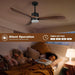 56 in. Outdoor Ceiling Fans with Light Remote, Outdoor Wood Ceiling Fan for Patio, Indoor Living Room Bedroom, Black Outdoor Fan, Gazebo Fan-5-ErisView