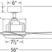 56 in. Smart Indoor Outdoor Black Ceiling Fan with LED Light and Remote Control, Works with Alexa Google Assistant Samsung Things Ios android APP-10-ErisView