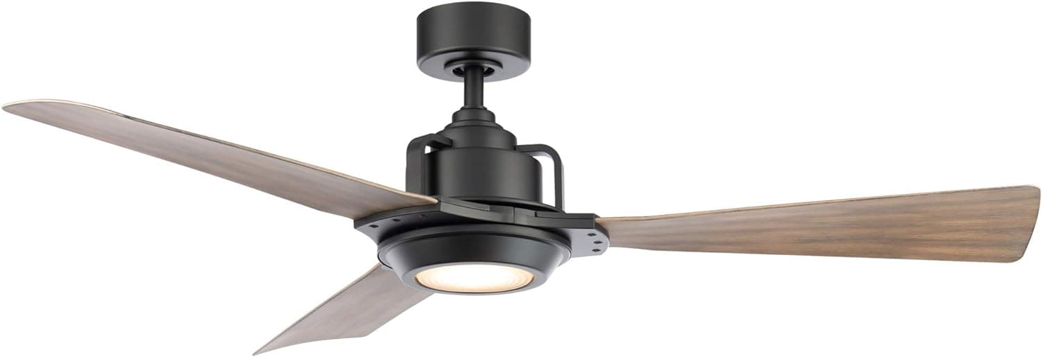 56 in. Smart Indoor Outdoor Black Ceiling Fan with LED Light and Remote Control, Works with Alexa Google Assistant Samsung Things Ios android APP-1-ErisView