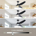 56 in. Smart Indoor Outdoor Reversible Quiet Ceiling Fan with Light and Remote, 3 Blade Modern White Ceiling Fan for Bedroom Living Room Patio-11-ErisView