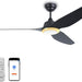 56 in. Smart Indoor Outdoor Reversible Quiet Ceiling Fan with Light and Remote, 3 Blade Modern White Ceiling Fan for Bedroom Living Room Patio-15-ErisView