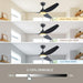 56 in. Smart Indoor Outdoor Reversible Quiet Ceiling Fan with Light and Remote, 3 Blade Modern White Ceiling Fan for Bedroom Living Room Patio-17-ErisView