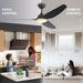 56 in. Smart Indoor Outdoor Reversible Quiet Ceiling Fan with Light and Remote, 3 Blade Modern White Ceiling Fan for Bedroom Living Room Patio-18-ErisView