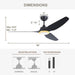 56 in. Smart Indoor Outdoor Reversible Quiet Ceiling Fan with Light and Remote, 3 Blade Modern White Ceiling Fan for Bedroom Living Room Patio-20-ErisView