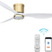 56 in. Smart Indoor Outdoor Reversible Quiet Ceiling Fan with Light and Remote, 3 Blade Modern White Ceiling Fan for Bedroom Living Room Patio-22-ErisView