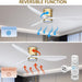 56 in. Smart Indoor Outdoor Reversible Quiet Ceiling Fan with Light and Remote, 3 Blade Modern White Ceiling Fan for Bedroom Living Room Patio-24-ErisView