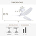 56 in. Smart Indoor Outdoor Reversible Quiet Ceiling Fan with Light and Remote, 3 Blade Modern White Ceiling Fan for Bedroom Living Room Patio-6-ErisView