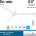 56 in. White Ceiling Fan with Recessed Ceiling Fan LED Light, Flat Ceiling Fans-3-ErisView