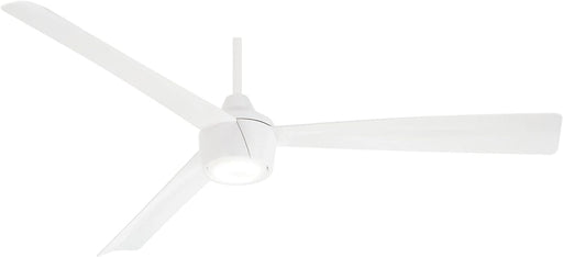56 in. White Ceiling Fan with Recessed Ceiling Fan LED Light, Flat Ceiling Fans-1-ErisView