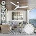 56 in. White Modern Ceiling Fan with Remote Control and APP Control, Reversible Ceiling Fans for Patio Living Room-6-ErisView
