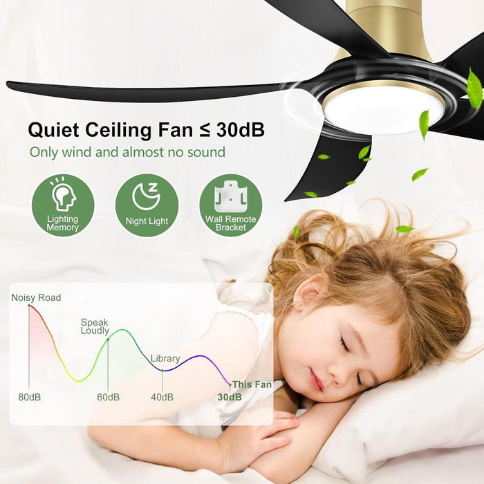 58 in. Ceiling Fan with Low Profile Light, APP and Remote Control Flush Mount Outdoor Ceiling Fans, Modern Ceiling Fan for Living Room Fan, Patio Fans-3-ErisView