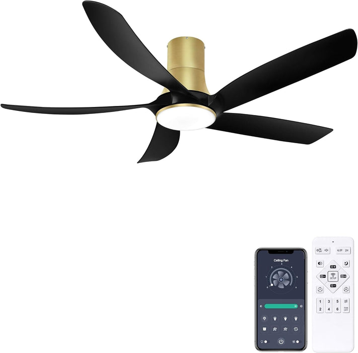 58 in. Ceiling Fan with Low Profile Light, APP and Remote Control Flush Mount Outdoor Ceiling Fans, Modern Ceiling Fan for Living Room Fan, Patio Fans-1-ErisView