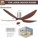 58 in. Outdoor Ceiling Fan with Light APP Control, 5 Blade Flush Mount Outdoor Ceiling Fan for Patio, Low Profile Ceiling Fan for Living Room -6-ErisView