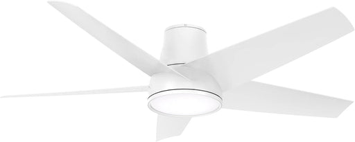 58 in. Outdoor Hugger Ceiling Fans with LED Lights and Remote Control, White Outdoor Ceiling Fans with Light-1-ErisView