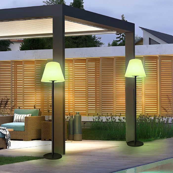 Iron 60'' Intelligent LED RGB 16 Colors Floor Lamp with Remote Outdoor Waterproof Cone Standing Light