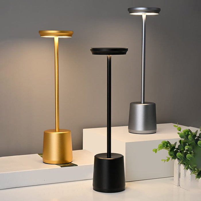 Aluminum  Integrated LED Cordless Rechargeable Portable Touch Table Lamp Built-in Battery Reading Light