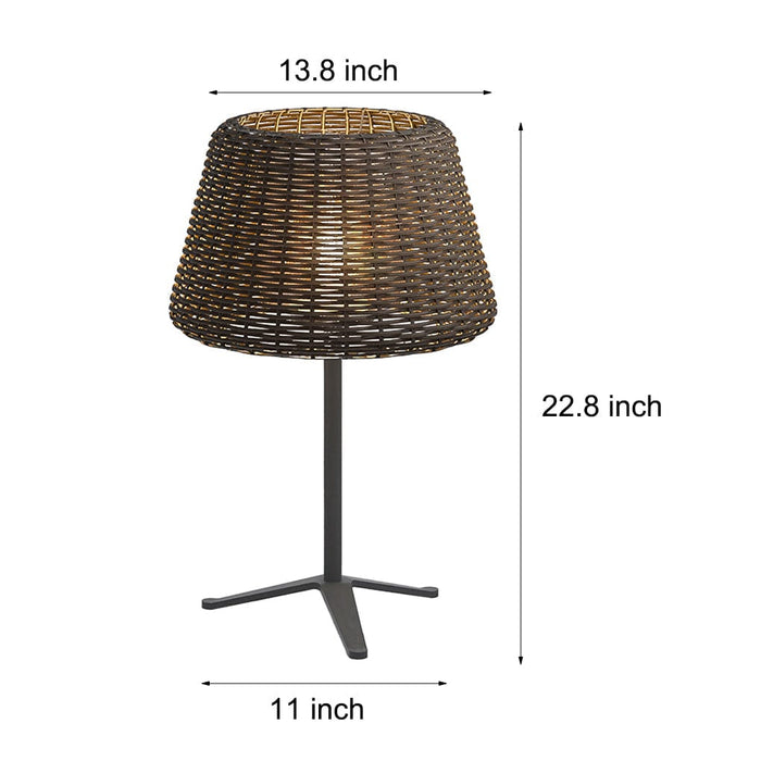 Outdoor Ralph 13.77'' Table Lamp with Wicker Rattan Shade