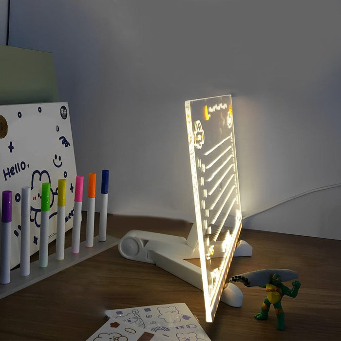 Acrylic DIY Led Handwriting Note Board With Pen Luminous Message Writing Night Light