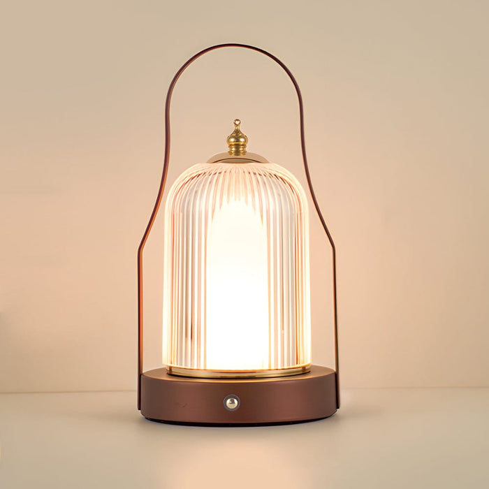 Portable Handle Lantern Table Lamp Built-in LED 3-way Dimmable Lighting