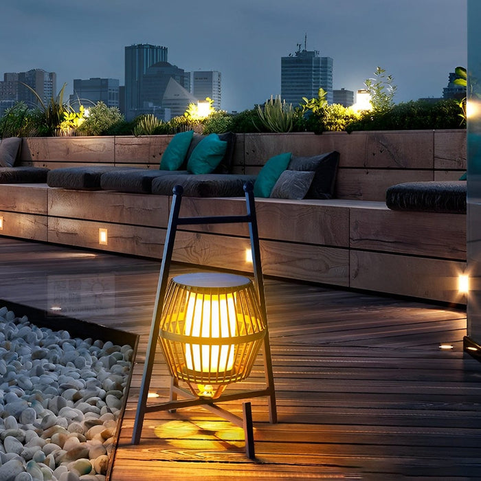 Portable Dimmable LED Black Modern Intelligent Solar Outdoor Lanterns