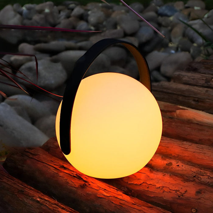 6 Portable RGB Spherical Table Lamp With a Curved Handle