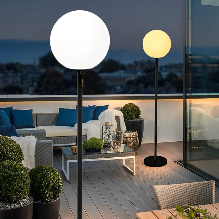 60 Inches RGB 16 Colors Luna LED Globe Floor Lamp with Remote 1-Light PE Standing Lamp