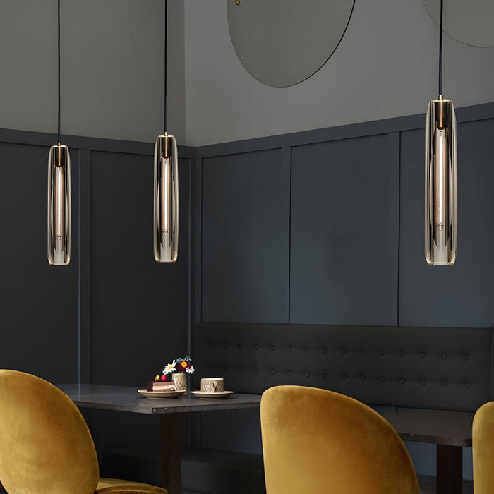 Long Glass Crystal Tungsten Filament LED Bulb Post-Modern Pendant Lights