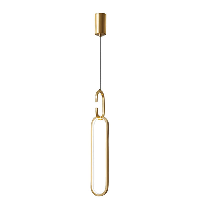 Minimalist Long Oval Rings 3 Step Dimming LED Copper Modern Pendant Lights