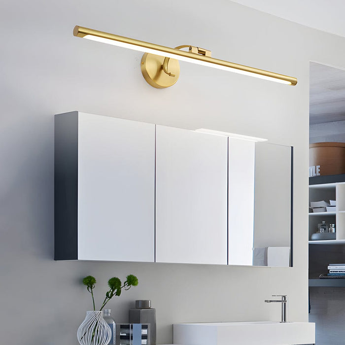 Modern Copper Linear Rotatable Vanity Light - LED Bath Bar over Mirror