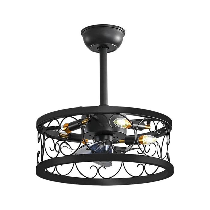 Retro Three Step Dimming LED Mute Bladeless Ceiling Fans with Remote