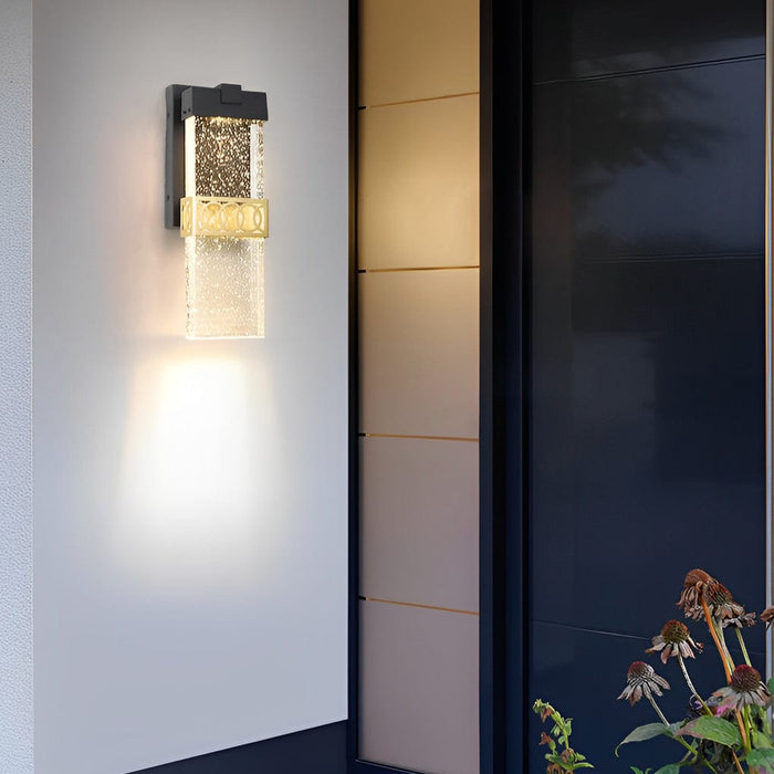 Bubbles Crystal LED Waterproof Black Simple Modern Outdoor Wall Lights