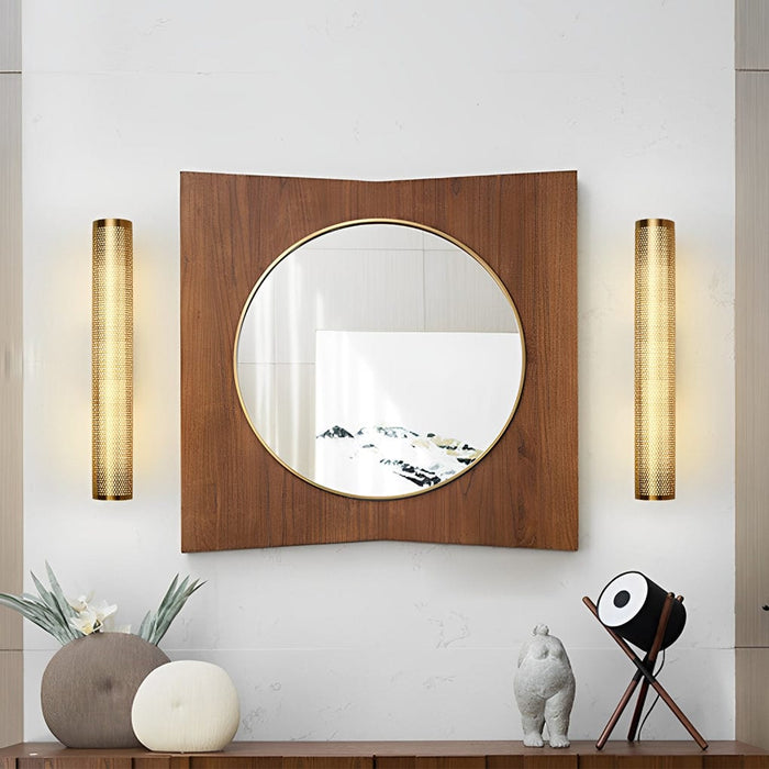 15.7-In Metallic Long Cylindrical Vanity Sconce Lighting Wall Lamp