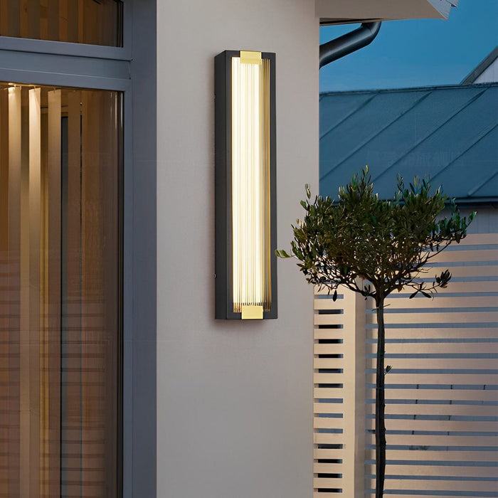 Rectangular Strip Waterproof LED Black Modern Porch Lights Wall Sconces