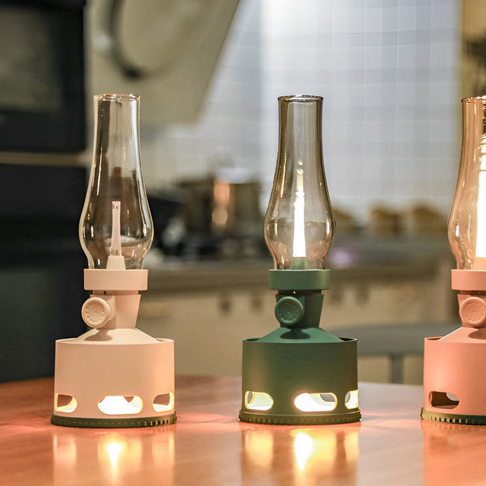Plastic Retro Rechargeable Lantern Table Lamp LED Built-in Battery Gravity Sensor Night Light