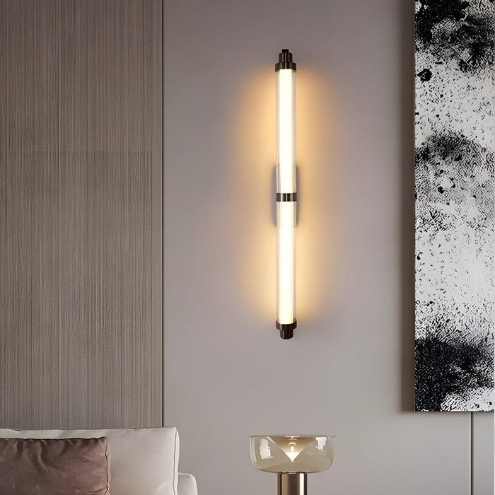 Modern Long Acrylic Tube LED Metallic Indoor Sconce Wall Lamp. 27.55''/35.43