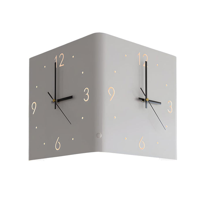 Mute USB Motion Sensor LED Foldable Double Sided Corner Wall Clock