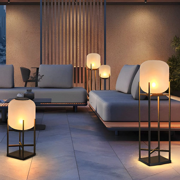 Lantern Design Waterproof LED Modern Solar Outdoor Floor Lamp Standing Lamp