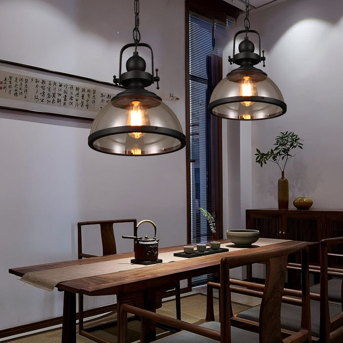 Antique Glass Iron Retro Industrial Chandeliers Hanging Ceiling Lights