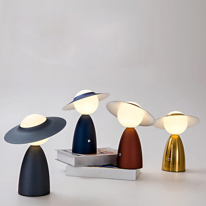 Nordic Touch Control Iron Rechargeable Bonbon Disc Table Lamp