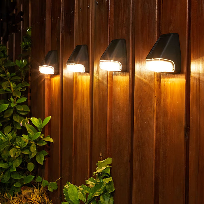 4 Pcs LED Waterproof Auto Charging Solar Fence Lights Step Lights