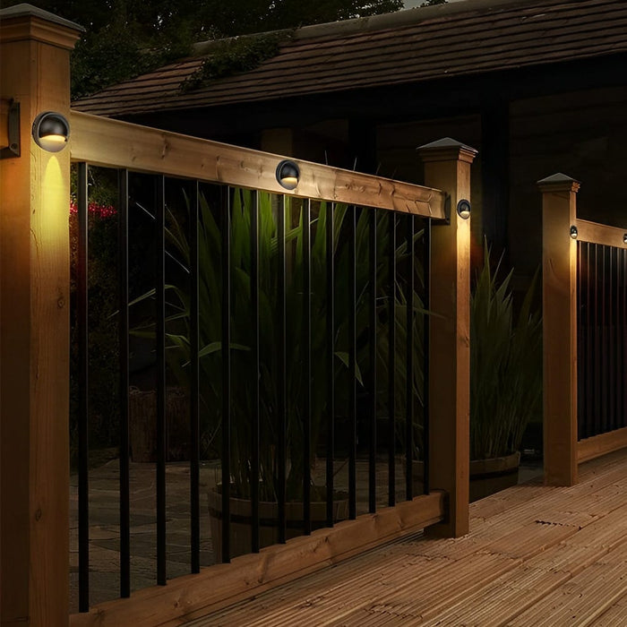 Round Waterproof LED Low Voltage 12-36V Black Modern Step Lights Sconces